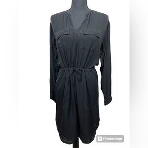 Rebecca Taylor 100% Silk Black Long Sleeve Mini Dress size 4